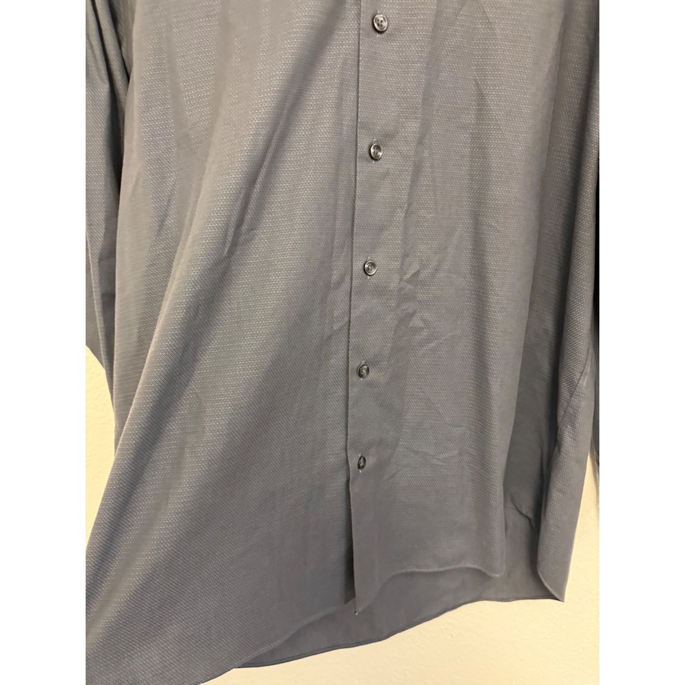 Charles Tyrwhitt Non-Iron Classic Fit Gray Dress Shirt Men's 17.5 35 100% Cotton - Picture 3 of 9